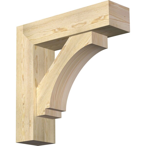 Ekena Millwork Imperial Block Rough Sawn Bracket w/ Offset Brace, Douglas Fir, 8"W x 30"D x 30"H BKT0806X30X30IMP05RDF - main